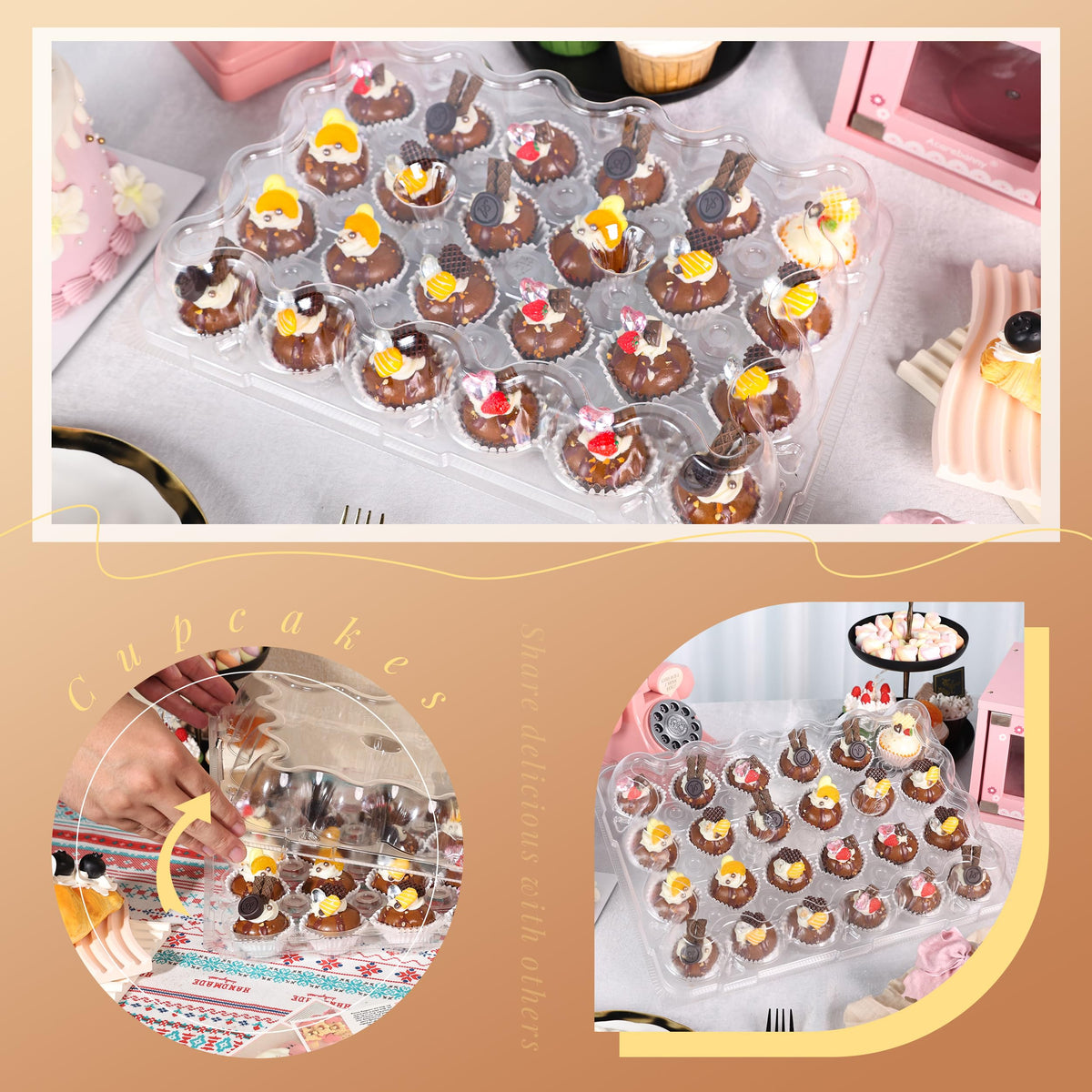 LOKQING high dome lid preserves frosting while displaying treats attractively
