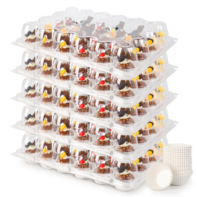 LOKQING mini cupcake box with 24-count compartments for secure transport