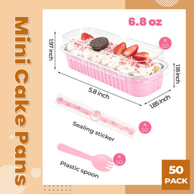 LOKQING pink mini loaf pan set size 6.8 oz, ideal for serving individuals