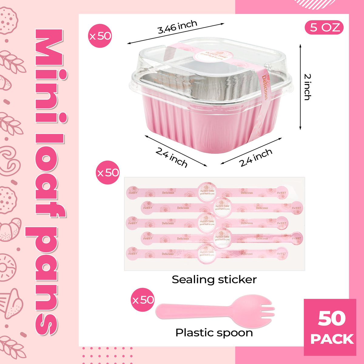 LOKQING spoons included for convenient serving with the 50-pack set.