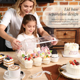 LOKQING stackable cupcake boxes with lid highlight secure transport and organized display