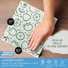 LOLA XL sheets measure 11x10 inches for larger spills.