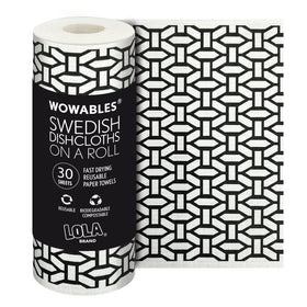 LOLA Swedish dishcloths XL roll with geometric pattern for stylish, high-absorbency kitchen cleaning