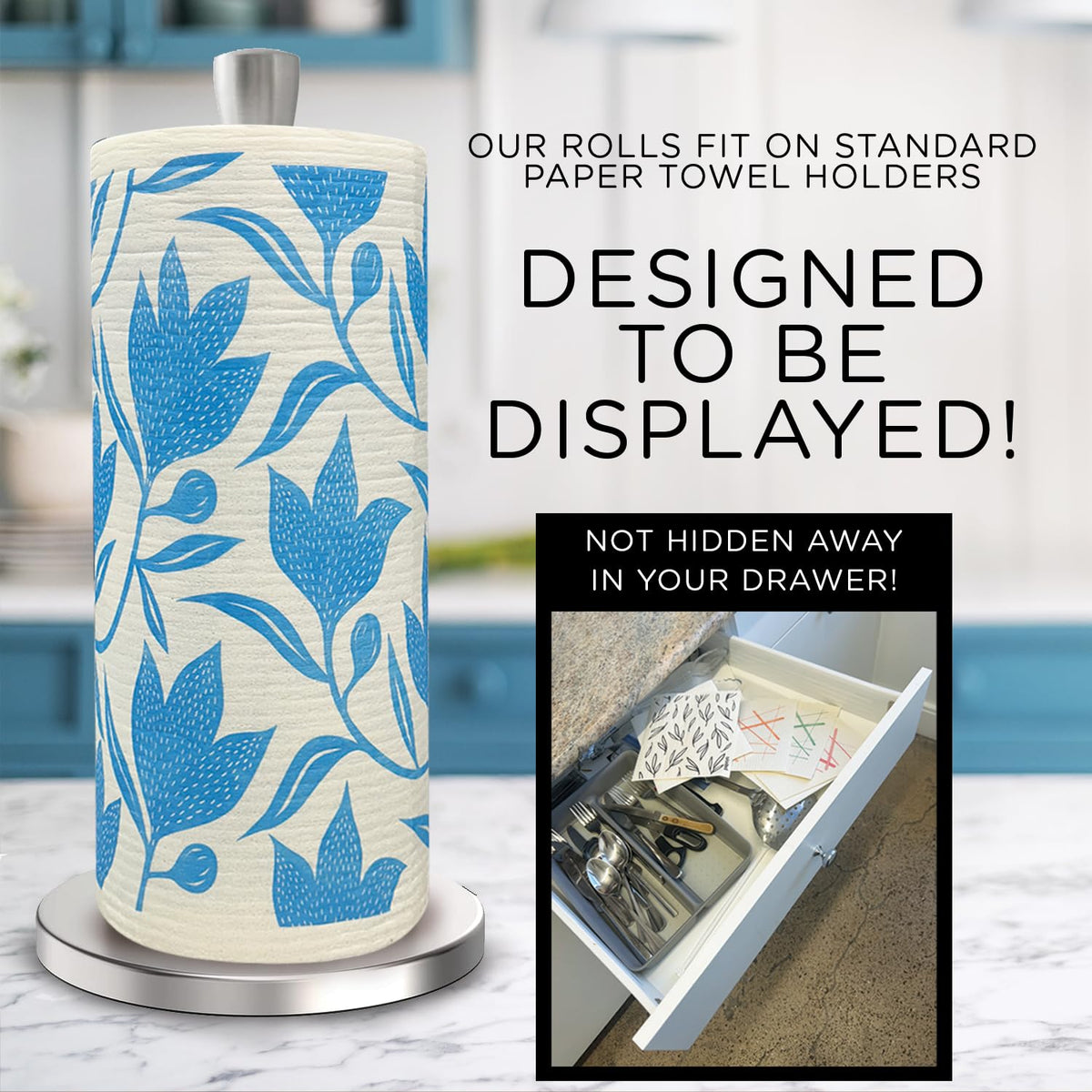 LOLA roll on holder showcases easy access with the Magic Clip for tidy, ready-to-use sheets