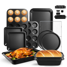 Lollicy 11-piece nonstick bakeware set displayed together for versatile baking and easy cleanup.