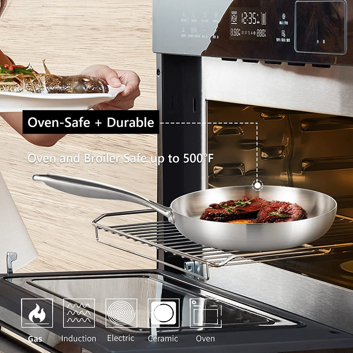 LOLYKITCH oven-safe up to 500°F for finishing dishes.