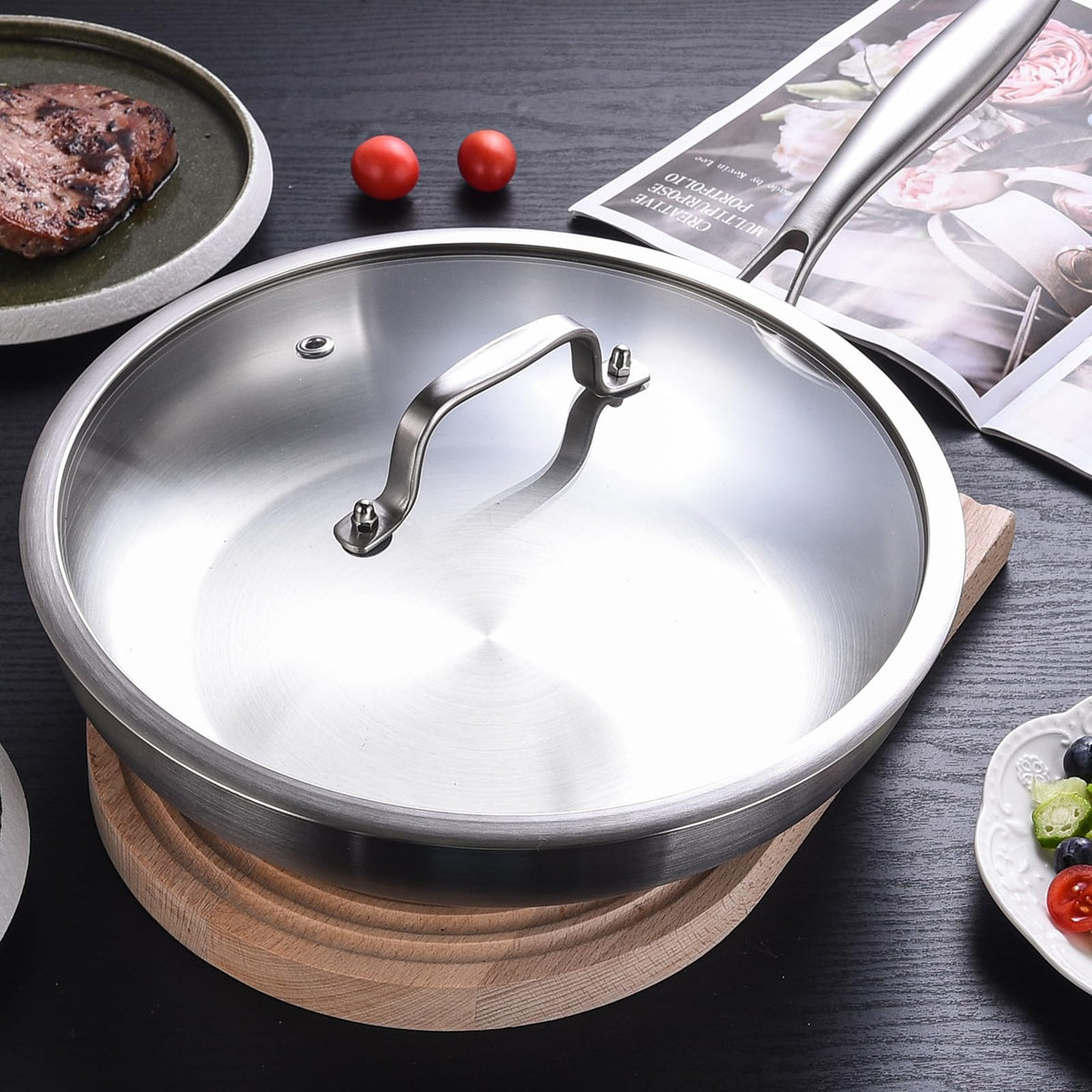LOLYKITCH aluminum core plus stainless exterior for fast heating.
