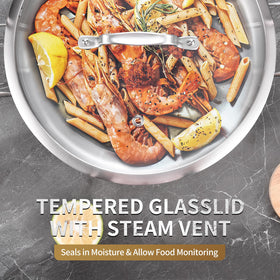 LOLykitch vented glass lid seals moisture while monitoring simmering.