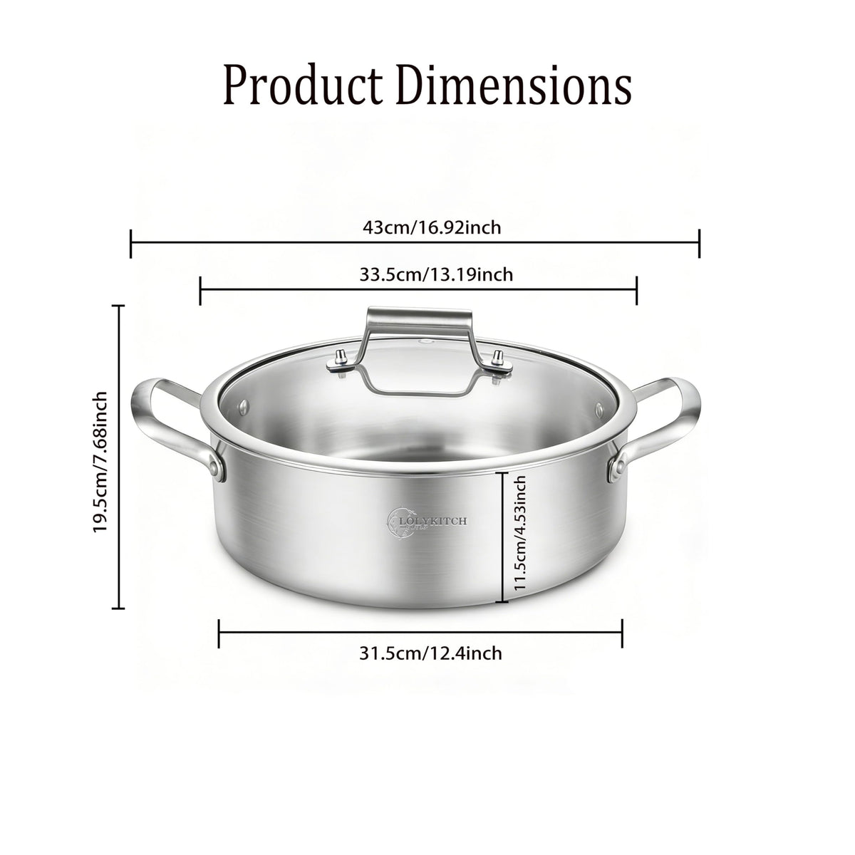 LOLykitch wide-base pan supports thorough browning and stirring without splashes.