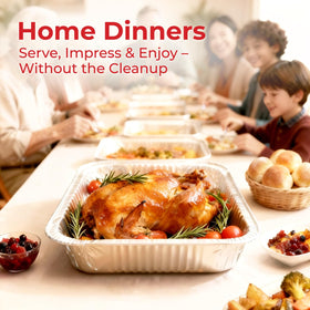 LOLtime serving tray foil pan doubles as elegant presentation for gatherings.