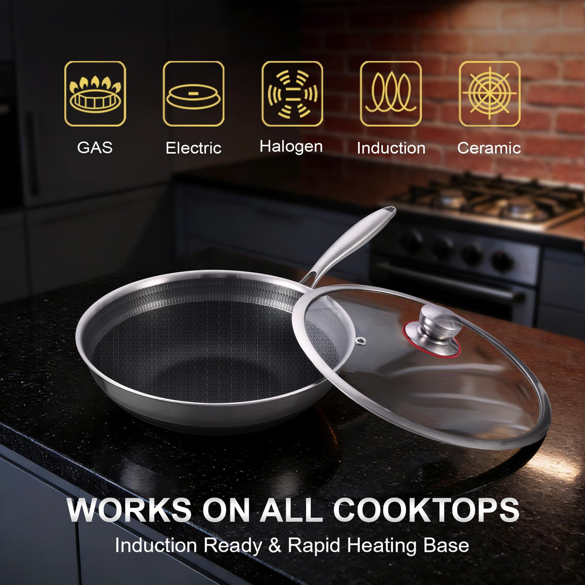 LOLYKITCH induction-compatible wok with oven-safe design.