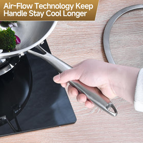 LOLYKITCH induction-ready wok performs well on induction stoves and glass tops.