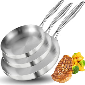 LOLYKITCH 8-inch tri-ply skillet demonstrates even heat for flawless searing