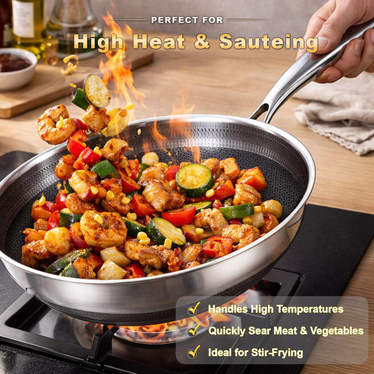 LOLYKITCH wok interior with ample surface for family meals.