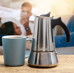 London Sip sizes options graphic showing 3-cup, 6-cup, 10-cup versatility.