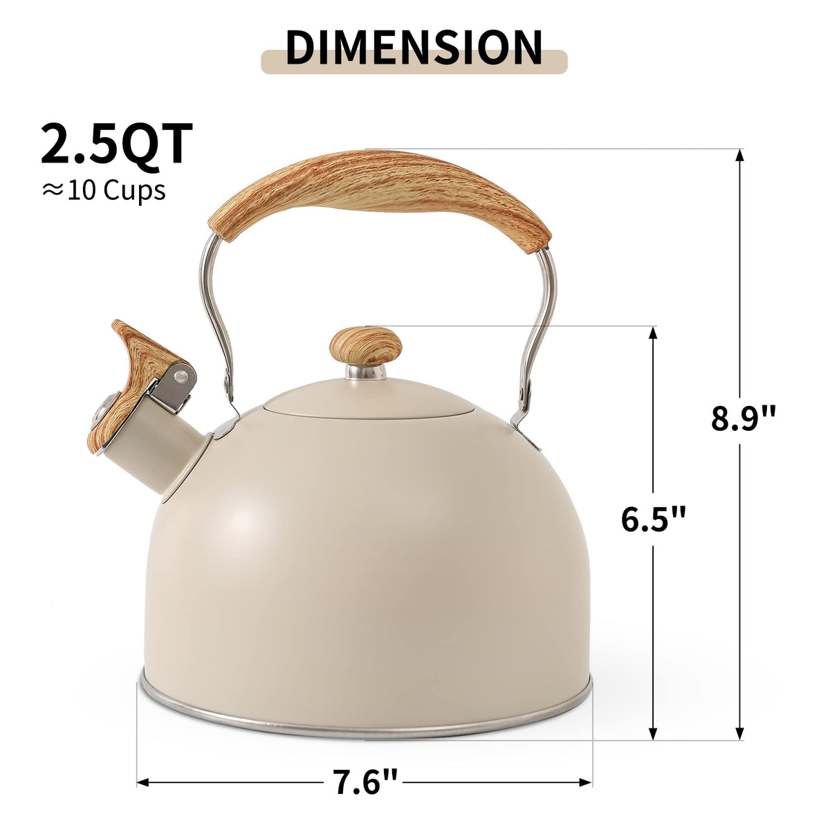 Lonffery kettle includes silicone insulation pad for safer, cooler transfers