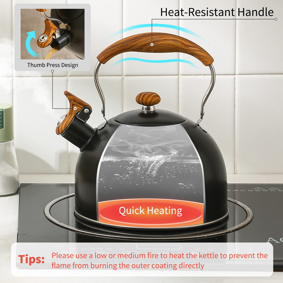 Lonffery's food-grade stainless steel resists rust and cleans easily.