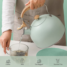 Lonffery induction-friendly kettle suitable for various stovetops.