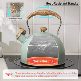 Lonffery stainless-steel 18-8 kettle for durable, rust-resistant heating.