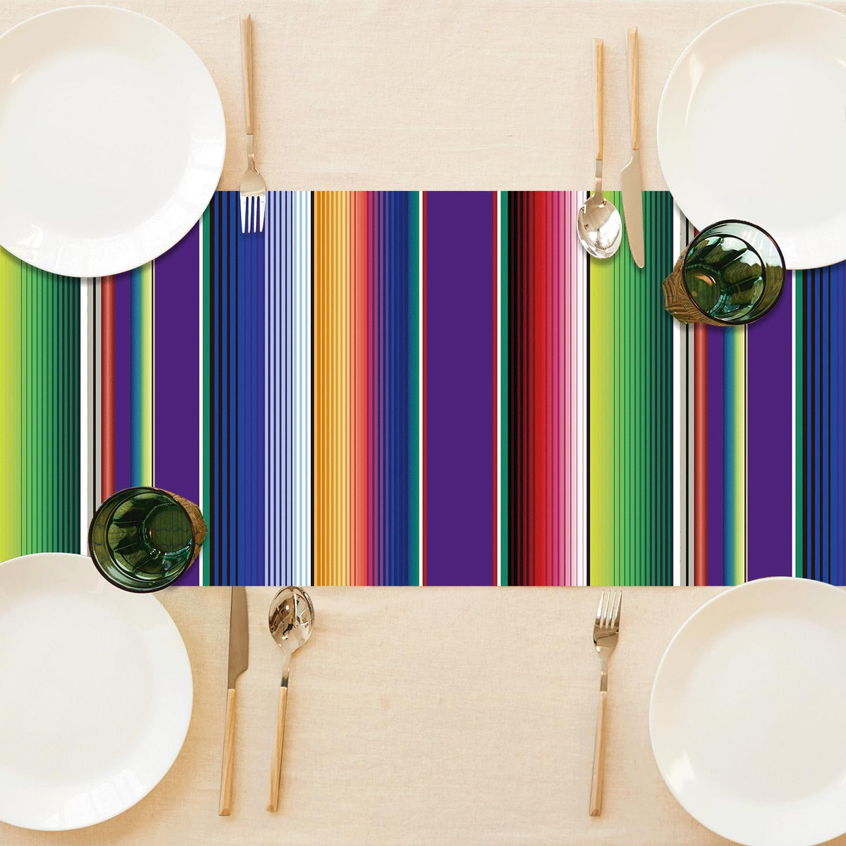Lonfliness 14x84 inch table runner covers standard tables nicely.