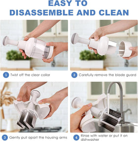 Longmann Pamperεd Chef Food Chopper compact design for convenient storage.