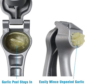 Longmann Pampered Chef garlic press dishwasher safe with cleaning brush included.