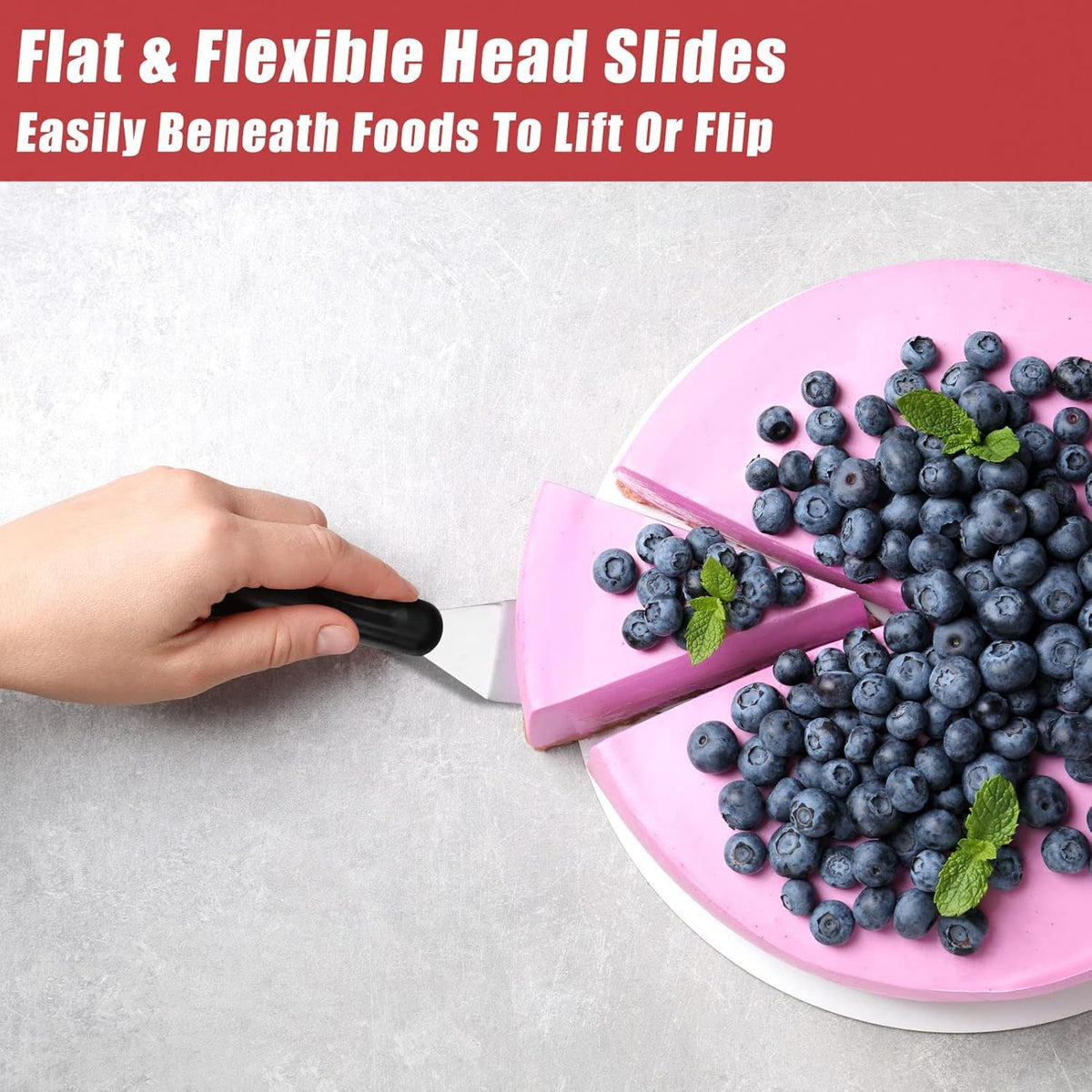 Longmann Pampered Chef mini-serving spatula ergonomic handle for comfort.
