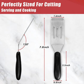 Longmann Pampered Chef mini-serving spatula turning pancakes with precision.