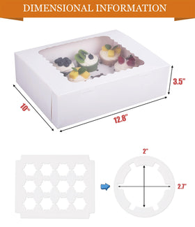 LongTEAM cupcake boxes with removable inserts hold cupcakes in place