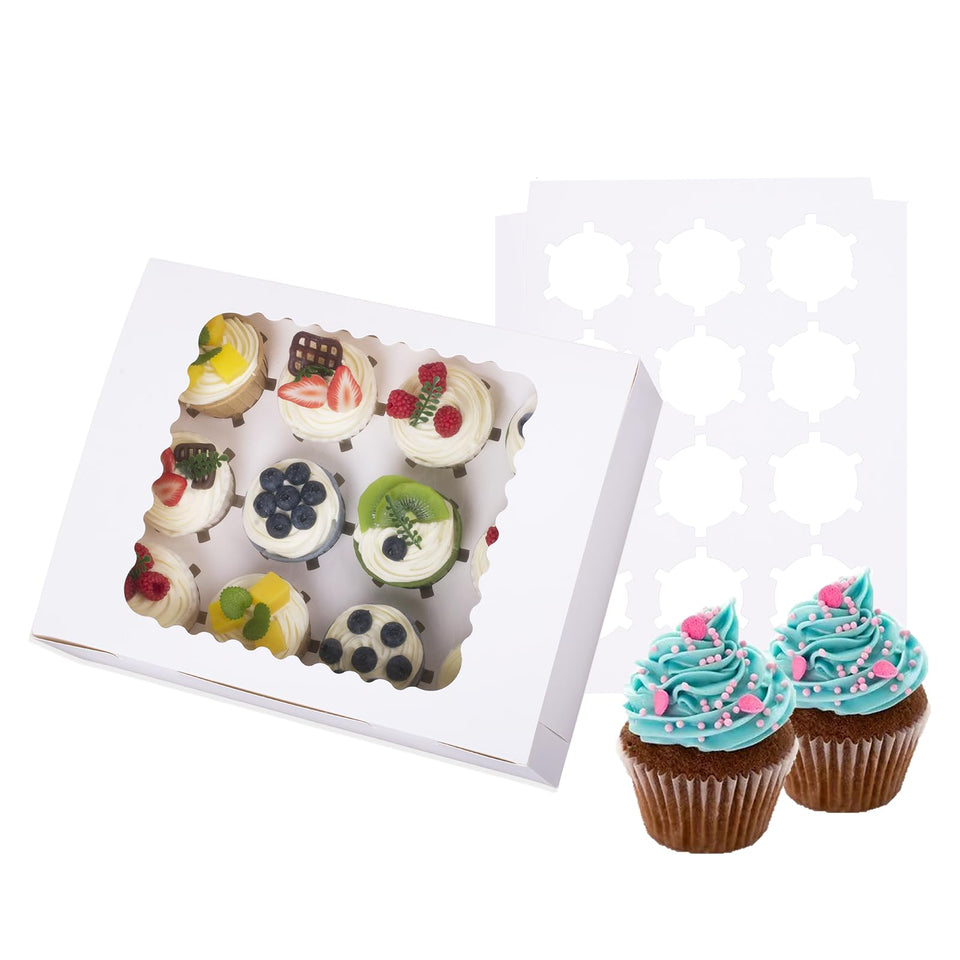 LongTEAM cupcake boxes with window display twelve cupcakes securely for transport