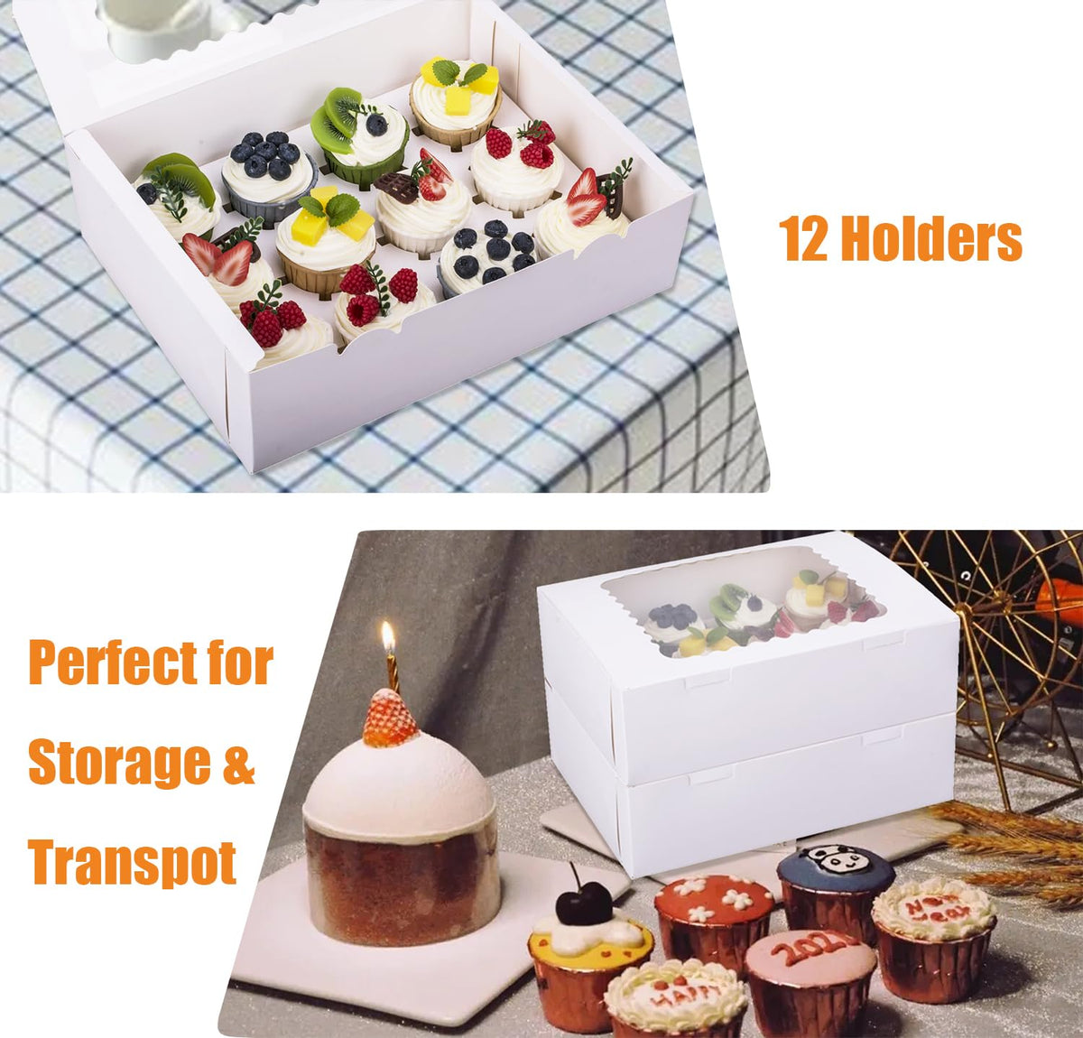 LongTEAM pre-folded cupcake boxes for quick assembly and compact storage