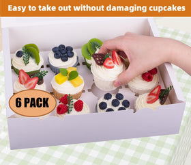 LongTEAM white cupcake box packaging showcases treats while protecting freshness