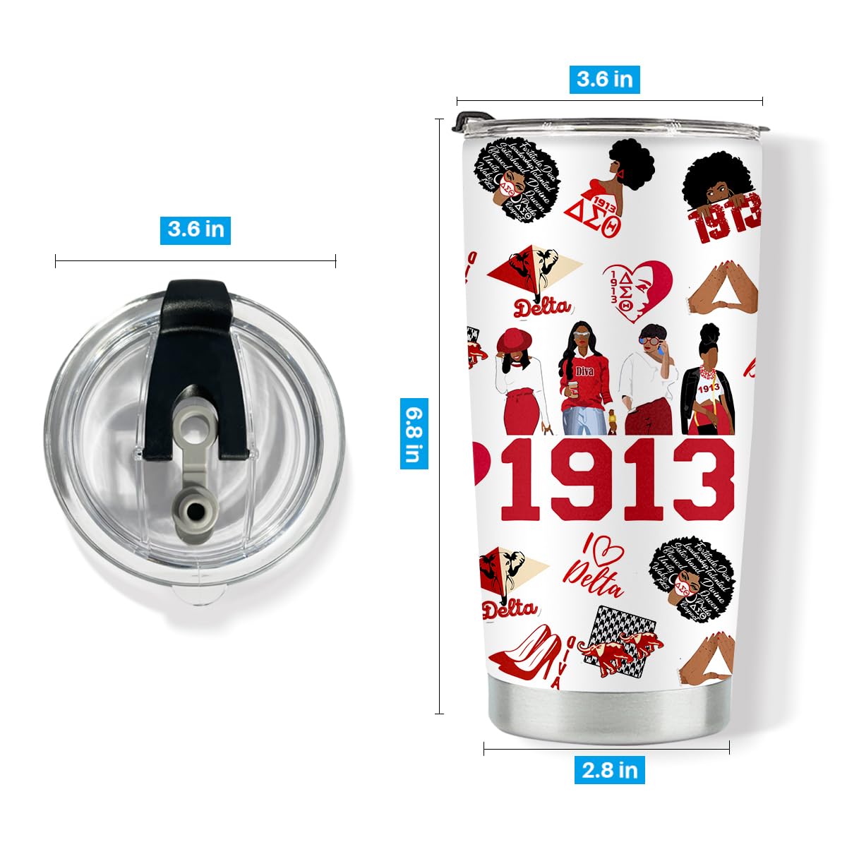LONGXIN DST Cup 20oz tumbler side view, versatile use for hot or cold drinks.