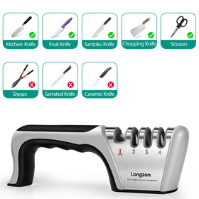 Longzon cut-resistant glove protects fingers during sharpening.