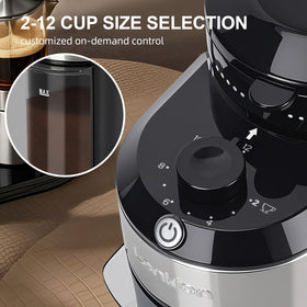 Lonkion burr grinder cleaning brush included for quick maintenance