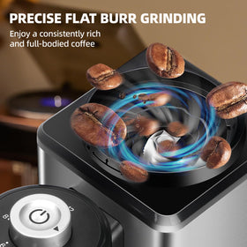 Lonkion Coffee Grinder in auto-stop mode delivers consistent dosing with no guesswork.