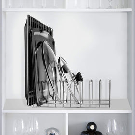 Lonpute lid rack for cabinets or countertops keeps essentials within reach
