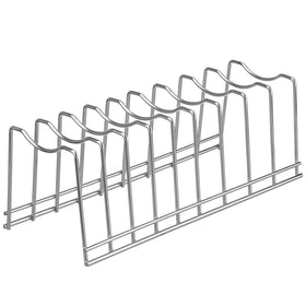 Lonpute kitchen organizer holds lids, cutting boards, and plates neatly