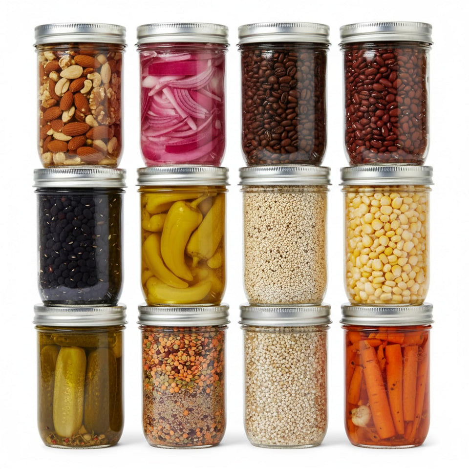 Lonriva 12-pcs 16oz wide-mouth mason jars with silver lids for versatile canning and storage