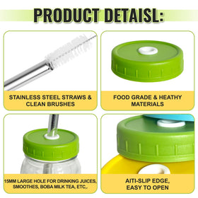 LonXFan straw brushes cleaning kit for stainless-steel straws