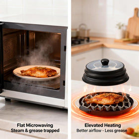 Loodkyoo silicone drainage rack elevates bacon for crisp.