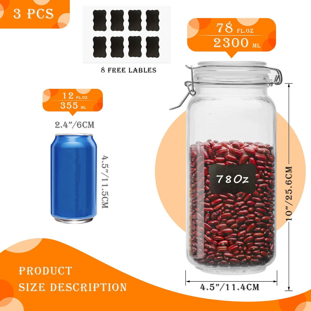 LOOIOOJ square mason jar contents view enables easy inventory checks.