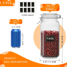 LOOIOOJ square mason jar contents view enables easy inventory checks.