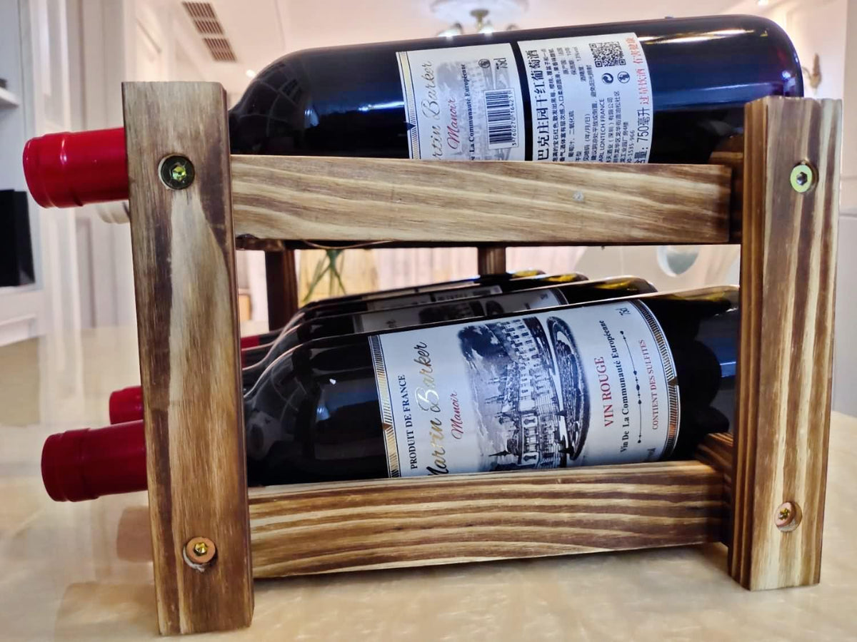LoongZDD rustic storage solution helps organize wine collection neatly.
