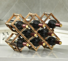 LoongZDD wine rack on countertop keeps standard bottles neatly displayed.
