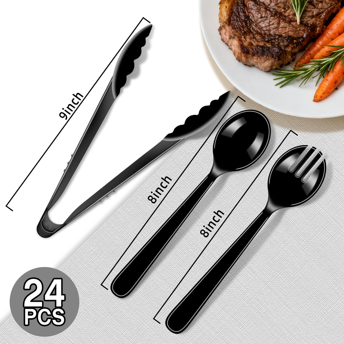 LOOWVY tongs close-up with non-slip grip for quick, clean serving