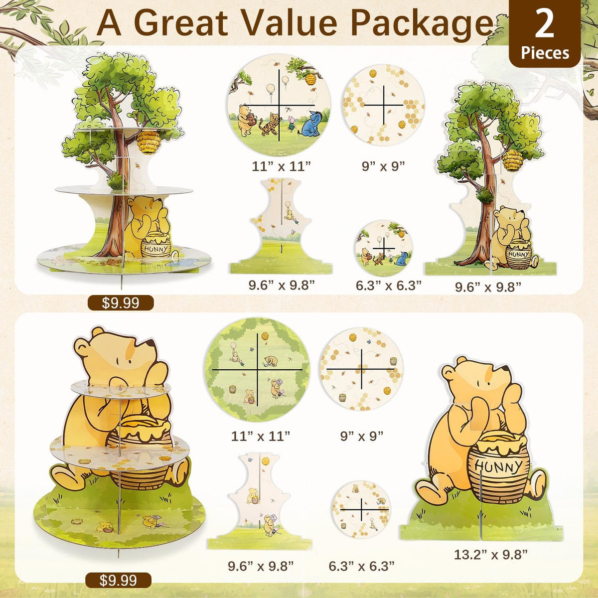 Lopeastar neutral vintage Pooh decor adds timeless charm to baby showers.