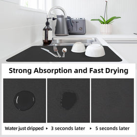 LOPNUR mat with anti-slip rubber back stabilizing dishes.