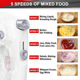 Lord Eagle hand mixer turbo boost speeds up mixing when needed.