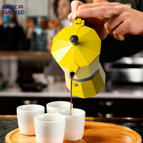 Moka pot from LORD'S ROCKS compatible with gas and electric stoves for versatility.